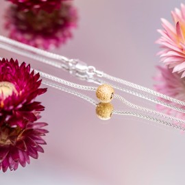 Tuscany Silver Yellow Gold Plated Ball On Popcorn Chain 46cm/18"