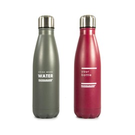 Fackelmann 45999 Thermosflasche, 500 ml, Edelstahl, Kunststoff, Silikon, Grau, Rot