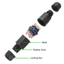 5Pcs Waterproof Cable Connector 4Pin Wire Connector 4 Way Inline Wire Connector 4 Pin 4 Out Connectors Electrical Terminal Quick Outdoor Push in Terminal Suitable for Repair Extend Power