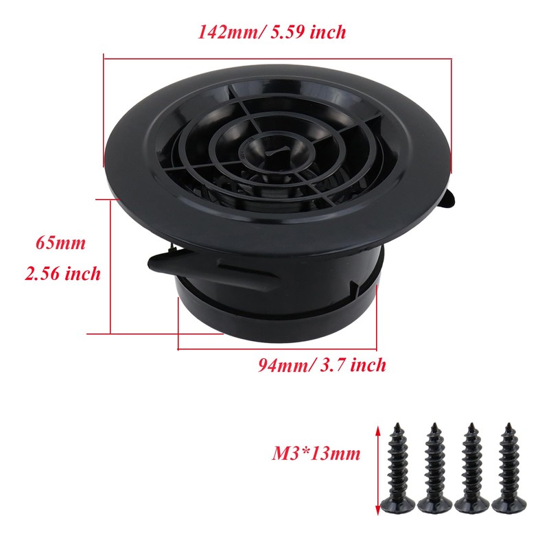 Antrader Air Vent, Adjustable Round Soffit Vents, ABS Exhaust Louver