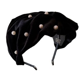 TQUXNGA Samt-Perlen-Stirnband für Abdeckung, weißes Haar, halbe Hutform, Haarband, Vintage-Stirnband zum Fotografieren, Haarband für Braut