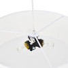 Modern 3-Light White Drum Pendant Light Fixture, 16''Nickel Fabric Shade,