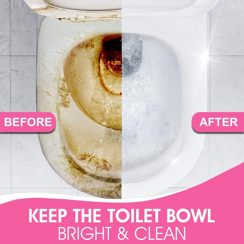 Toilet Bowl Cleaner, with 8 Replacement Heads & Storage Caddy