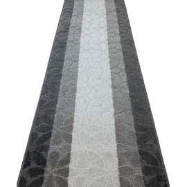 ORFA HOME Custom Length Hallway Runner Rug,Slip Resistant,Flower Grey, 26 Inch X 21 feet, Sold and Priced Per Foot
