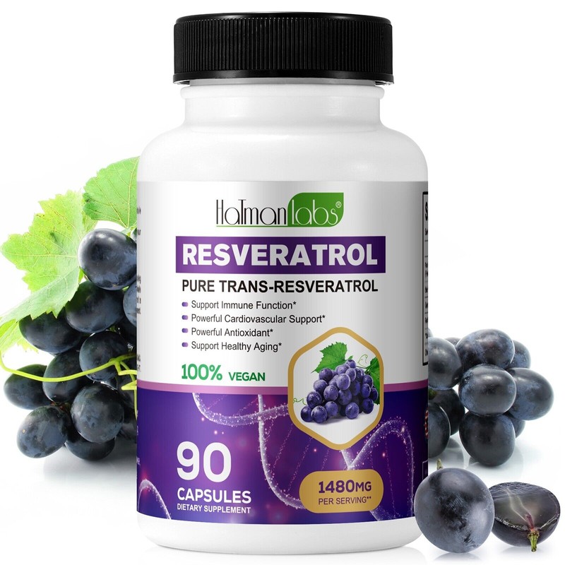 HATMANLABS High Purity Resveratrol Capsules 98% Trans-Resverat