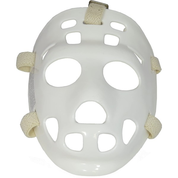 MyLec Pro Goalie Mask, Lightweight & Durable Youth Hockey Mask, High-Impact Plastic, Hockey Helmet with Ventilation Holes & Adjustable Elastic Straps, Secure Fit, Modern Hockey Gifts (White, Small)