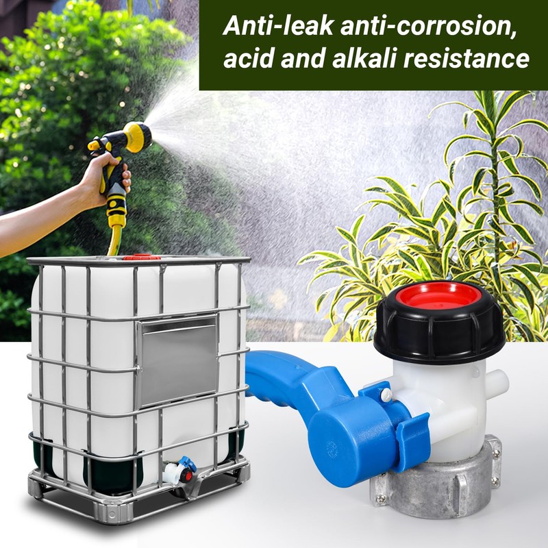 UMETASS IBC Tote Valve, 2.95" Coarse Thread IBC Tote Adapter,