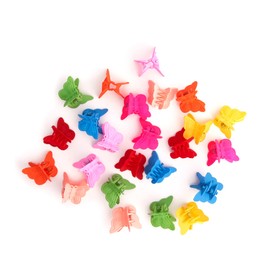 RED by Kiss 24 Pieces Kids Barrettes, Self Hinge Plastic Hair Clips for Girls Toddler Kids Baby, 80s 90s Cute Colorful Cartoon Design Hair Pin Hair Accessories (Butterfly Matte)