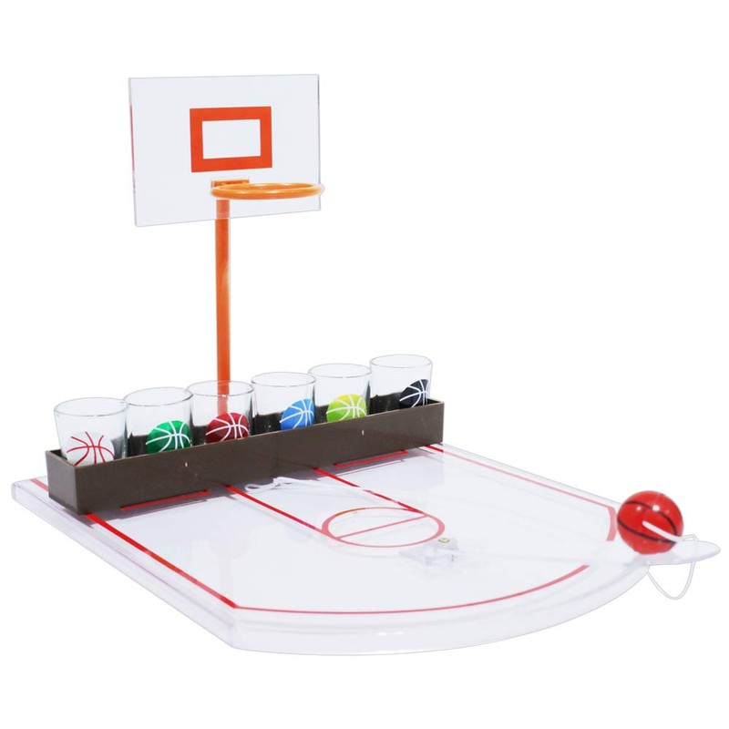 Mister Gadget mg3039 Trinkspiel Basket PP/Glas, Weiß, 24 x 31 x