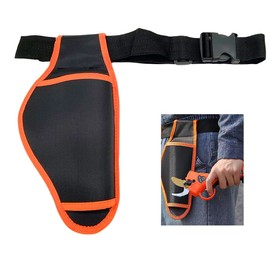 Start Side Pruning Scissors Compatible Waist Bag Carrying Bag for Electric Scissors Gardening Bag (Black Black / Orange Line )