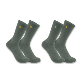 Carhartt Men's Force Midweight Crew Sock 2 Pack, Dusty Olive, Large