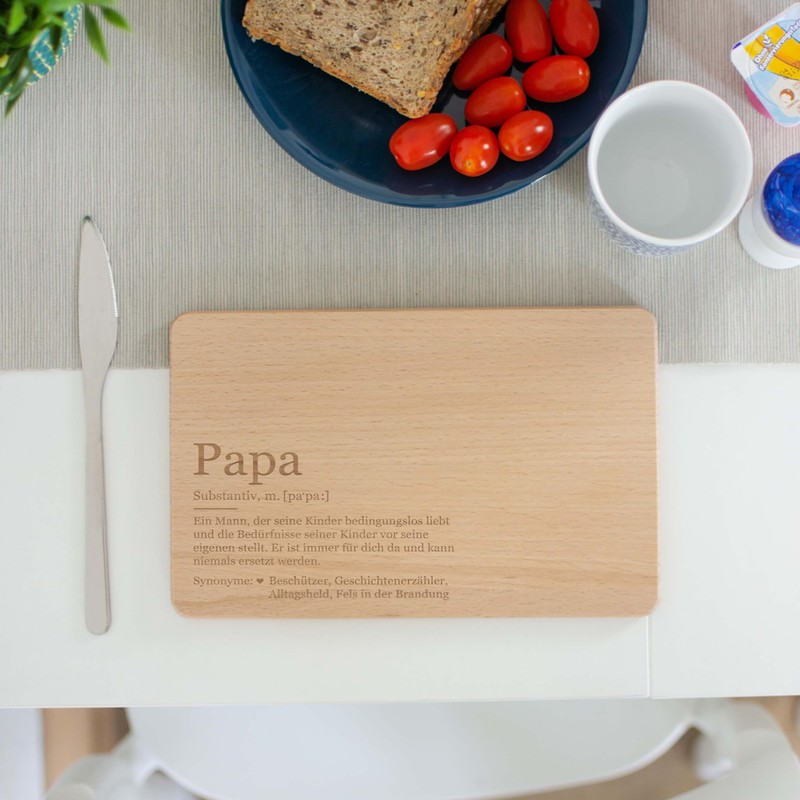LAUBLUST Breakfast Board with Engraving – Lexicon: Das ist Papa