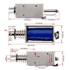 Heschen Solenoid Electromagnet, HS-1564B, DC24V 1.5A, 20mm Stroke, Force 60N, Push Pull Type, Open Frame, Linear Motion