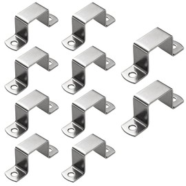 JfwuHap Square Pipe Clamp 10 Pcs Square Oblong Pipe Clamp,Stainless Steel Square Tube Buckle,U-Shaped Pipe Clamp,Horseback Pipe Saddle Clamp Buckle (20mm)
