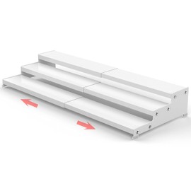 Jojocross Spice Rack Organizer for Cabinet, 3 Tier Expandable Spices Storage, Great for Kitchen Cabinets, Cupboard,Pantry and Countertop More 1 Pack/White