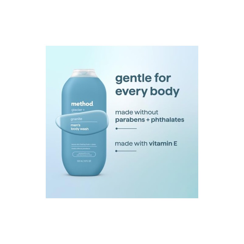 Method Men Body Wash, Glacier + Granite, Paraben and Phthalate