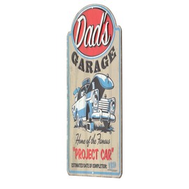 Open Road Brands Dad's Garage Project Car Embossed Metal Sign