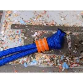 ZandCMetalworks Small Orange G10 Lanyard Bead with 2 Grooves and a Free Paracord Lanyard