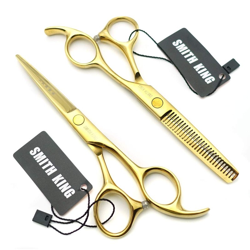 5.5 Inches Hair Cutting Scissors Set with Razor Combs Lether