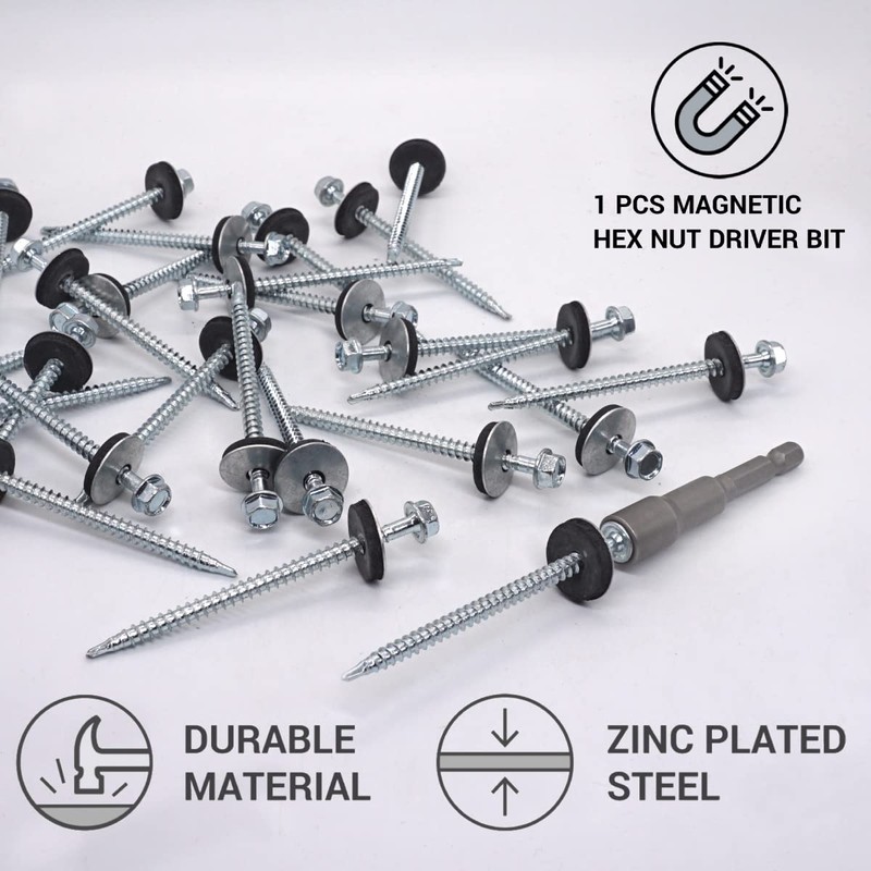Pack of 30 Self Tapping Zinc Plated Steel Screws DIN