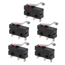 sourcing map 5pcs 3 Pin Mini Micro Limit Switch Long Lever Arm Subminiature SPDT Snap Action