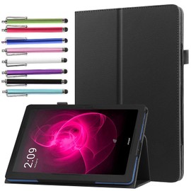 elitegadget Case for Vortex ZTAB10 Tablet/Z TAB 10 Inch Tablet - Slim Lightweight Folio Stand Cover PU Leather Case Cover + 1 Stylus (Black)