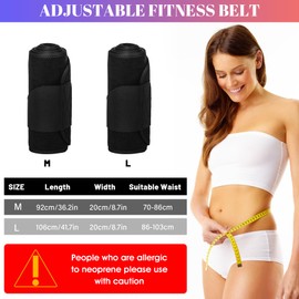 LUZOON Slimming Belt, Fitness Belt, Fitness Belt, Sweat Belt, Adjustable Neoprene Sauna Slimming Belt, Weight Lifting Belt, Sweat Off Belt Waist, black