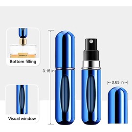 MIVIXI Portable Mini Refillable Atomizer Bottle Atomizer Travel Size Perfume Spray Bottles 6 Pcs Pack of 5ml (5ml-Perfume Atomizer-6p)