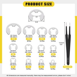 Mardatt 237Pcs Stainless Steel Internal Tooth Star Lock Washers and E-Clip Assortment Set, Quick Speed Locking Washers(M2-M12), E Clip Circlip External Retaining Rings(1.5mm-15mm)