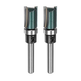Sourcing Map 2pcs Flush Trim Router Bit, 1/4" Shank, 4/5" Cutting Length, 1/2" Cutting Dia, Top Bearings, Straight, Precise Woodworking Milling Cutter Tool