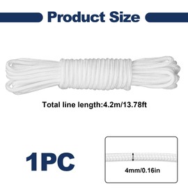 4 Meters Heavy Duty Patio Umbrella Cord Replacement,8mm/4mm Thick Parasol Cord (4MM)