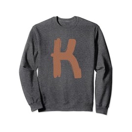 Creative Bold Leather Letter K - Design - Alphabet - Marker Sweatshirt