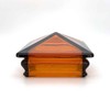 Woodway Glass Pyramid Post Cap, fits 3.5" Post, Amber, 1PC