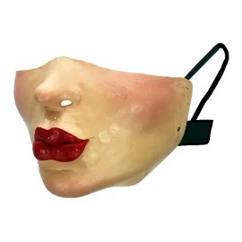 Ghoulish Productions Cubrebocas Red Lips Color Beige