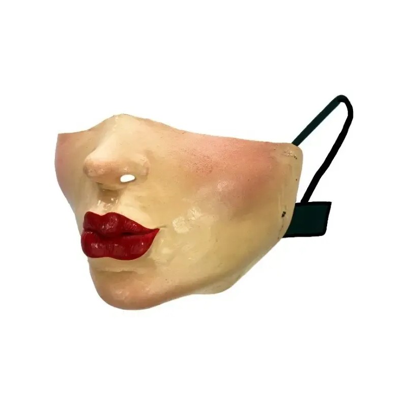 Ghoulish Productions Cubrebocas Red Lips Color Beige