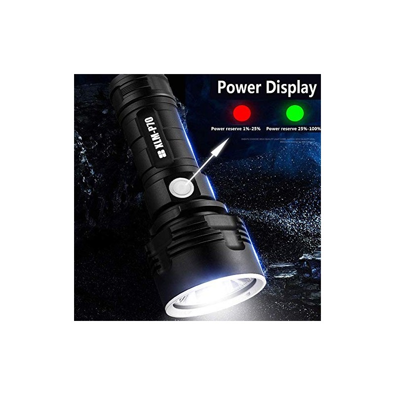 Linterna LED ultra brillante, 30000-100000 lúmenes de alta potencia, impermeable,