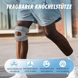 Longgaogao Wellness Kniebandage,Generisch 1 x knee braces, Verstellbare Knieunterstützung, knee pads for athletes,adjustable knee support for dancing(Grau, Erwachsenengröße L)