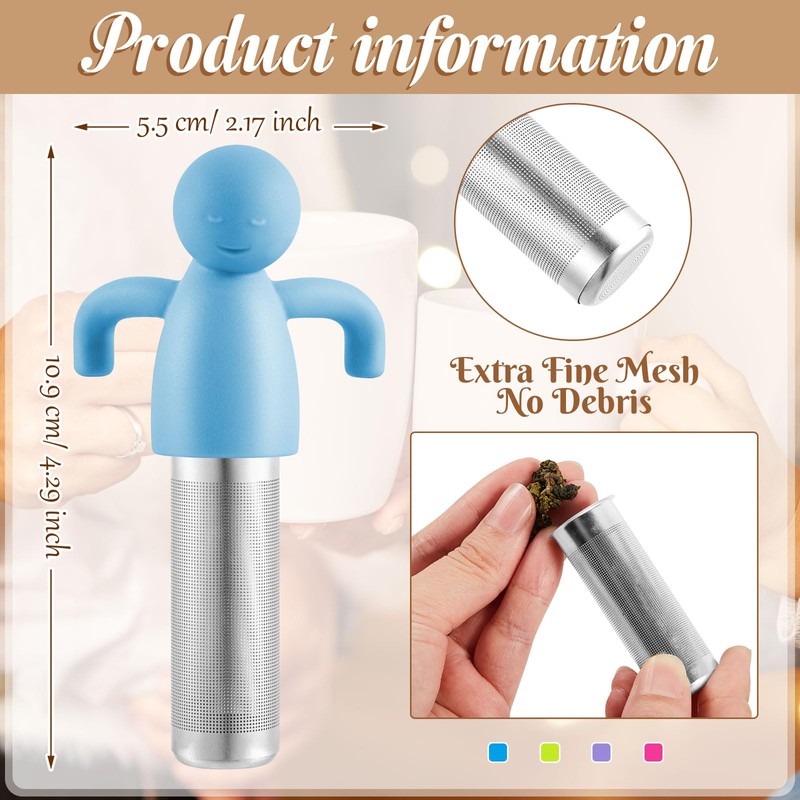 Hicarer 4 Pieces Tea Infuser for Loose Tea Cute Fine