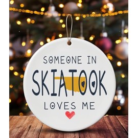 Family Christmas Ornament Skiatook OK Oklahoma Someone in Loves Me Houswarming Keepsake Souvenirs Bulk Long Distance Ornament 2024