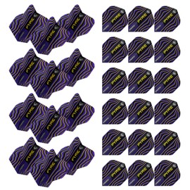 WINMAU Prism Alpha Fyre Black, Blue & Yellow Dart Flights - 10 sets per pack (30 dart flights in total)