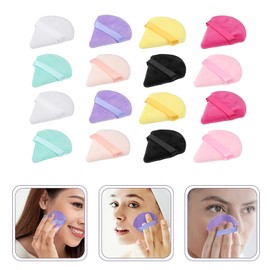 COSLUXE Pure Cotton Powder Puff, Triangle Wedge Shape Designed for Contouring, Under Eyes and Corners Loose Powder Mineral Powder Body Powder Makeup Tool (MULTICOLORS, Pack of 6)