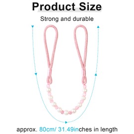 Vankra Pair Of Acrylic Pearl Curtain Tie Backs Curtain Tied Rope Decoration (Pink)