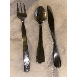 Vintage American Airlines AA Logo  Set Fork Spoon & Knife New OLD STOCK