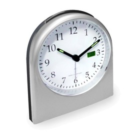 Technoline Funkwecker WT 755 mit Schlummerfunktion und Beleuchtung, 95 x 55 x 115 mm, Silber