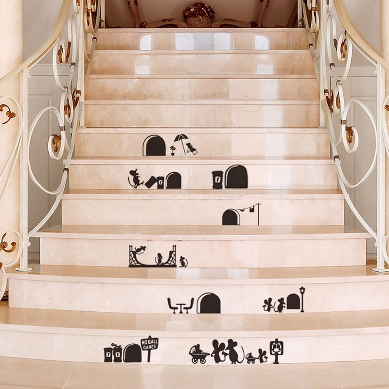 Fujitoya Wall Sticker Mouse Pattern Super Cute Simple 3D Wall