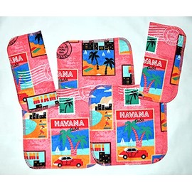 1 Ply Printed Flannel 8x8 Inches Little Wipes Set of Havana Vacation - Proudly Made in the USA!