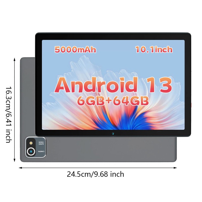Jeazans 2025 Tablet 10 inch Android 13 Tablet 6+64GB 1280x800