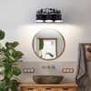 Rustic 3-Light Black Vanity Light Fixtures with Deer Design, E12