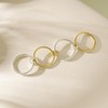 NOKMIT 14K Gold Plated 4 Interlocking Stackable Rings Set Gold