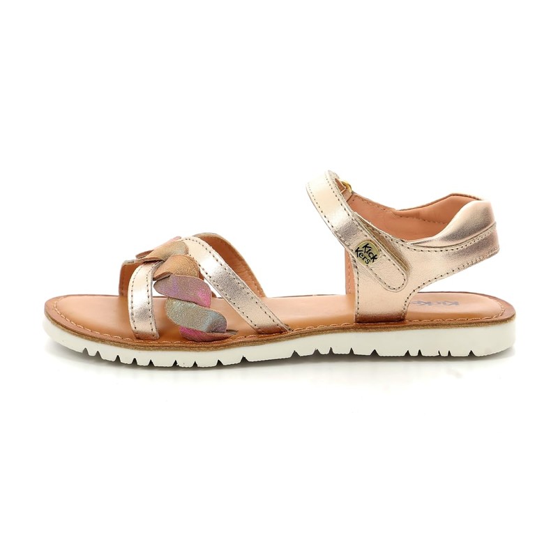 Kickers Girls' Betty Sandal, Fluo Yellow Silver 72